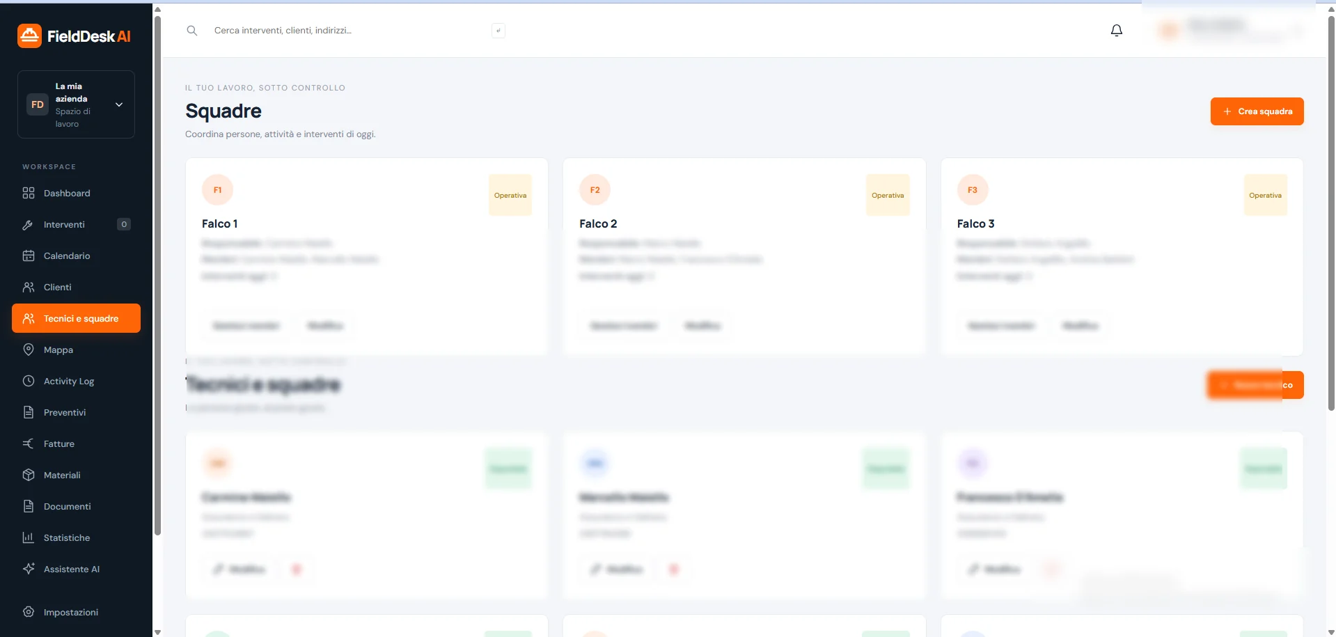 Centro Operativo FieldDesk AI